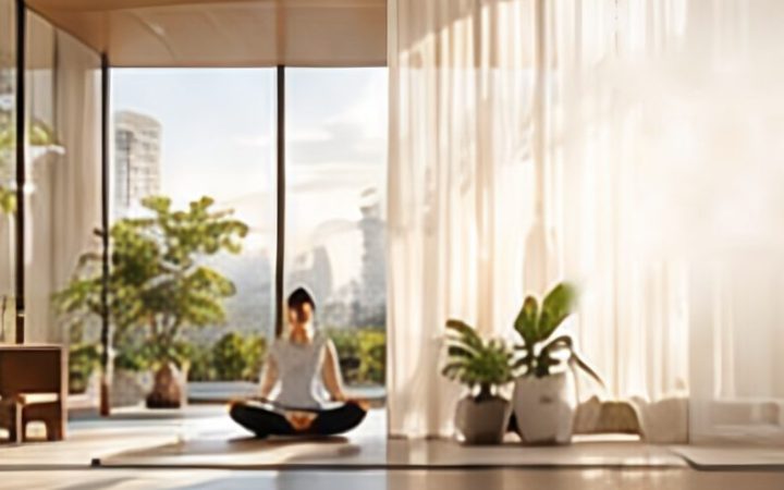 Calm, sunlit office space